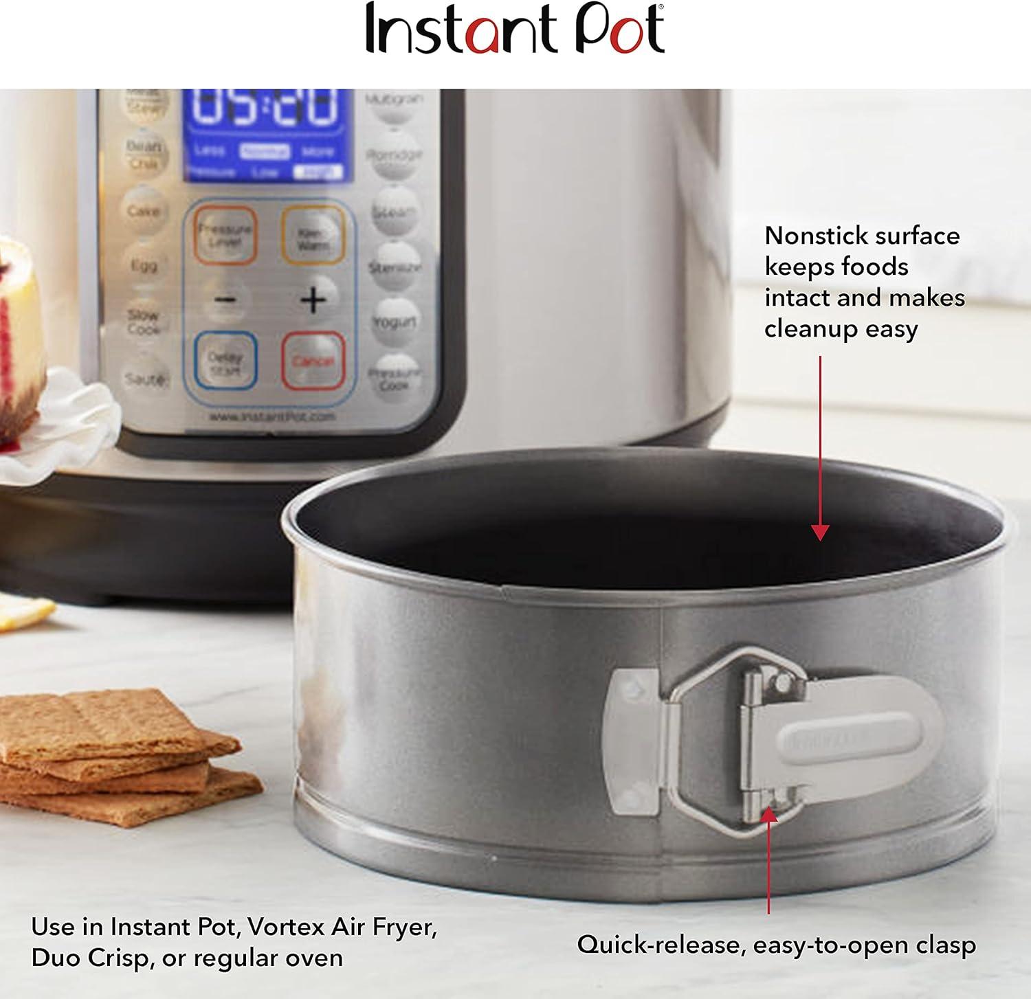 imageInstant Pot Official 75Inch Nonstick Leakproof Springform Pan with Removable Bottom for Cheesecake Cakes Lasagna Casseroles and More HeavyDuty Professional Grade Oven Safe to 450F GraySpringform Pan