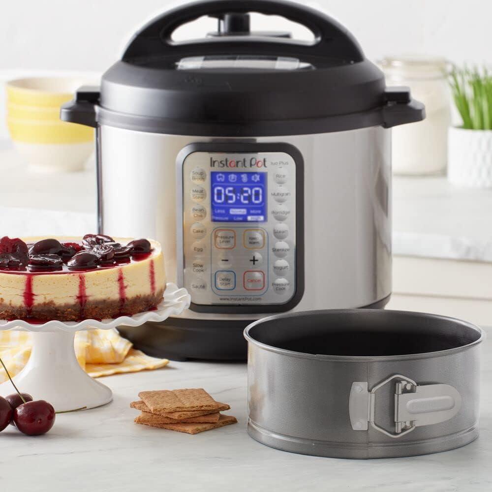 imageInstant Pot Official 75Inch Nonstick Leakproof Springform Pan with Removable Bottom for Cheesecake Cakes Lasagna Casseroles and More HeavyDuty Professional Grade Oven Safe to 450F GraySpringform Pan