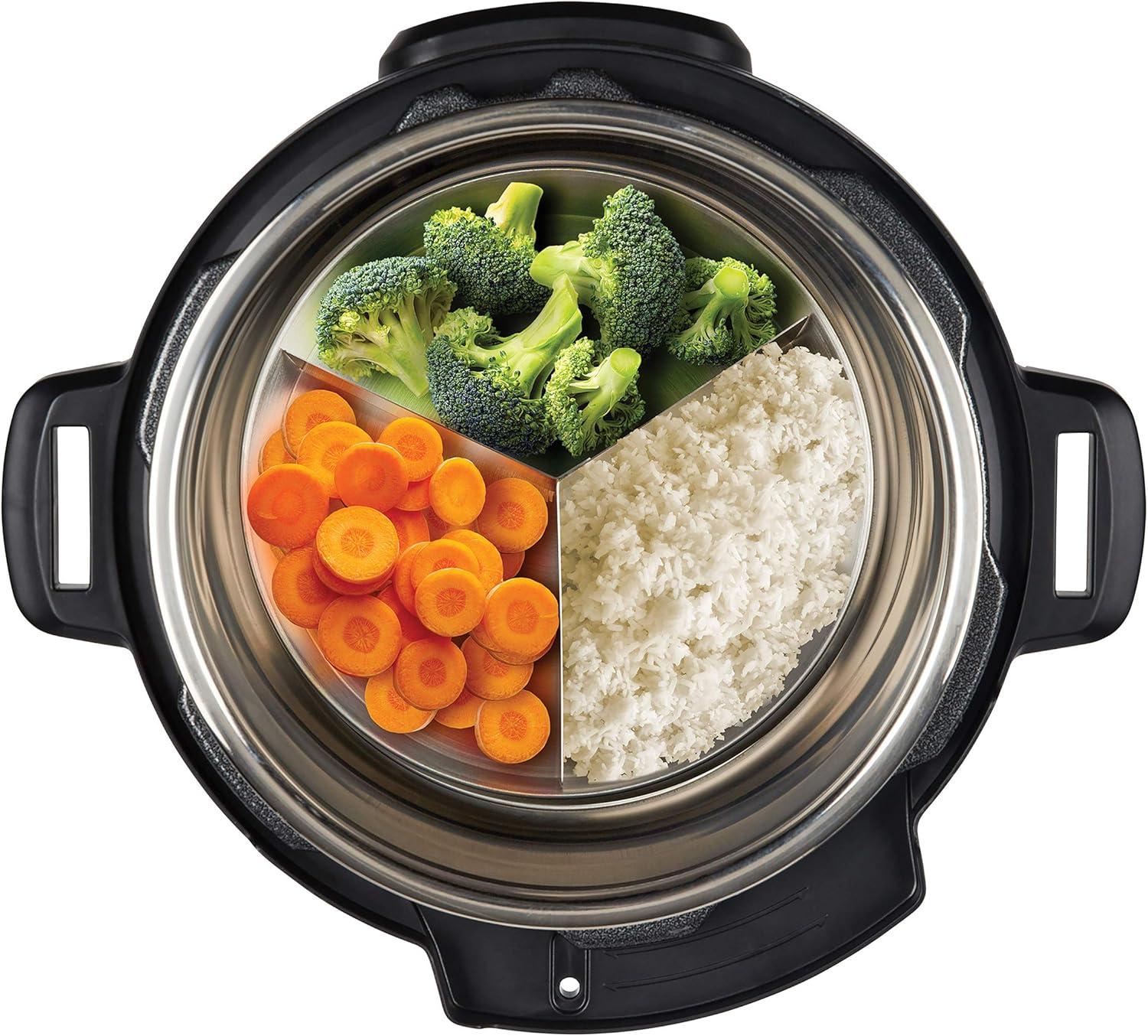 imageInstant Pot Official Round Nonstick CookBake Pan with Lid ampamp Removable Divider MultiPurpose HeavyDuty Dishwasher Safe Oven Safe 7quot 32 oz Red Compatible with 6Quart and 8Quart Cookers