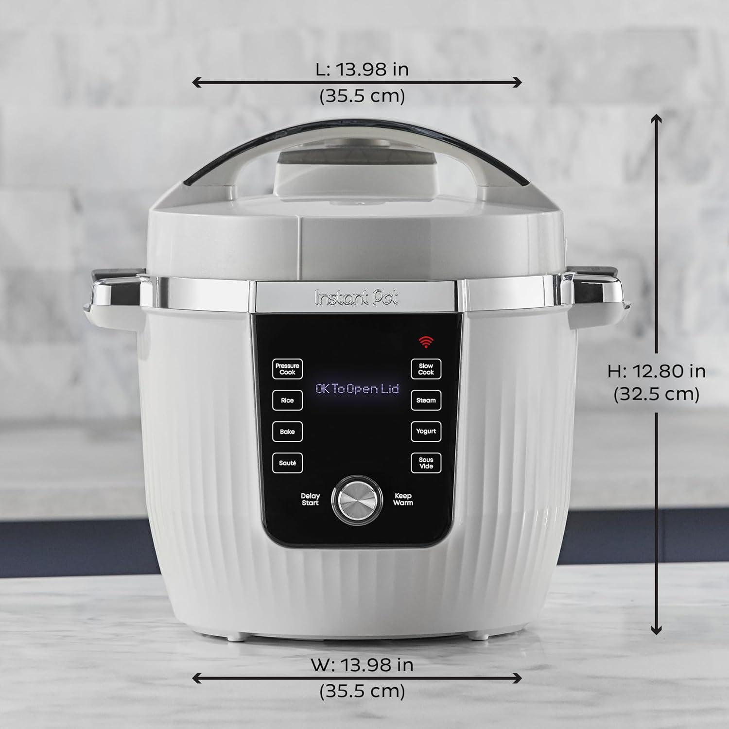 imageInstant Pot Pro Plus WiFi Smart 10in1 Pressure Cooker Slow Cooker Rice Cooker Steamer Saut Pan Yogurt Maker Warmer Canning Pot Sous Vide Includes App with Over 800 Recipes 6 QuartWhite