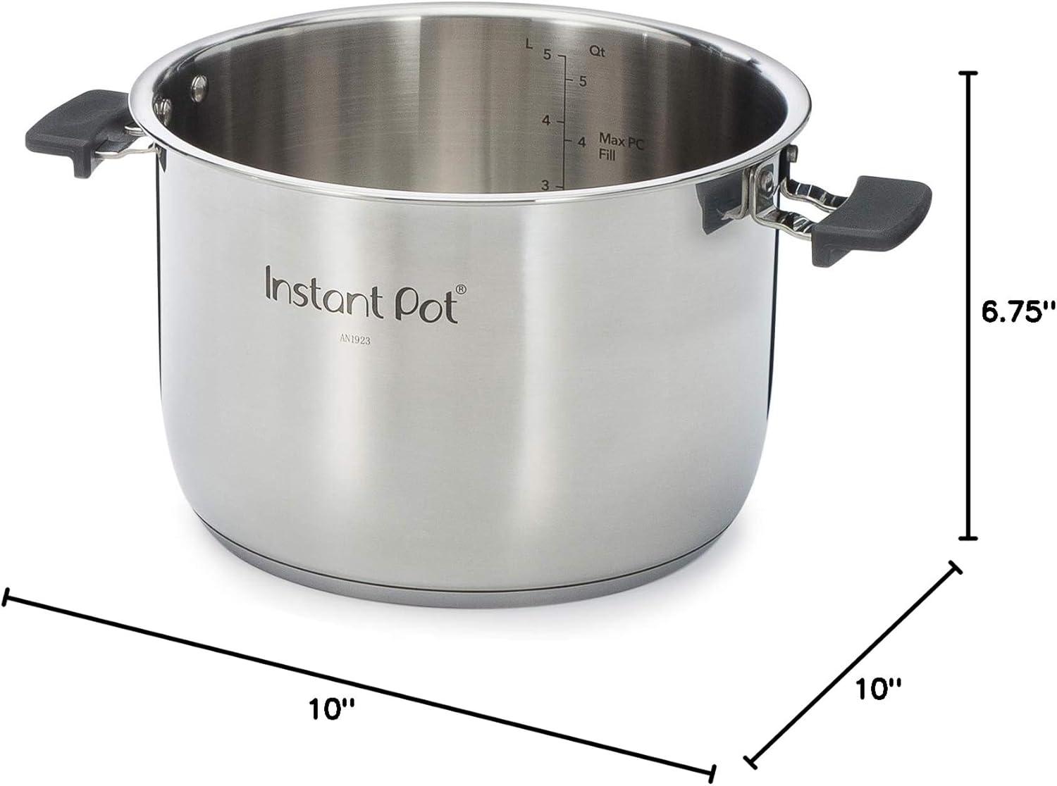 imageInstant Pot Stainless Steel Inner Cooking Pot with Handles 6Qt Polished Surface Use with 6Qt Duo Evo Pro ampamp ProPlusStainless Steel