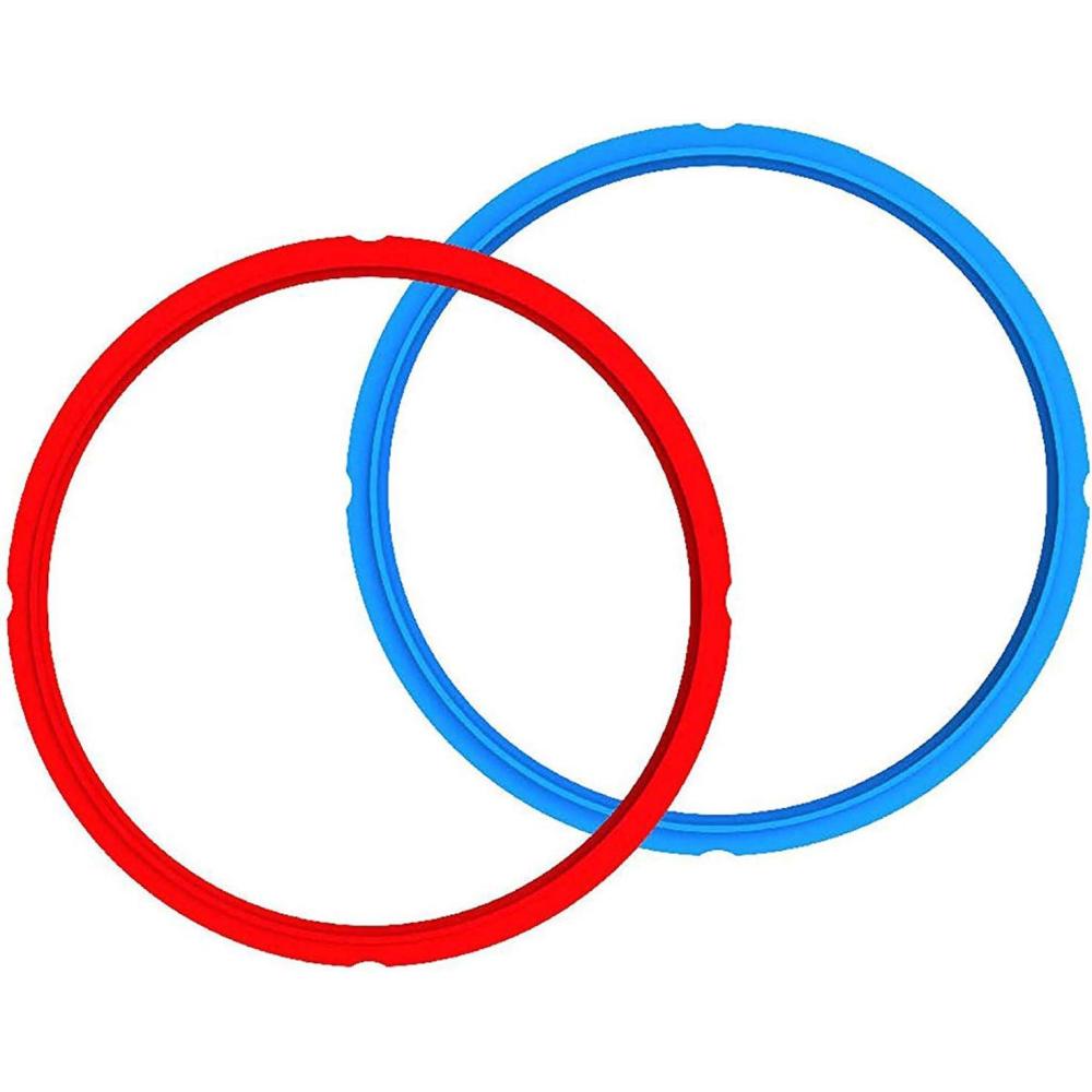 imageInstant Pot 2Pack Sealing Ring 5 ampamp 6Qt Inner Pot Seal Ring Electric Pressure Cooker Accessories NonToxic BPAFree Replacement Parts ClearRedBlue