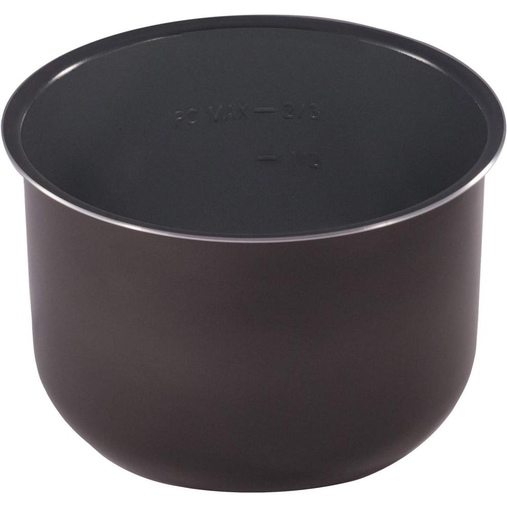 imageInstant Pot 3Qt Ceramic NonStick Inner Cooking Pot for Rice Slow Cooking Black6 Quarts