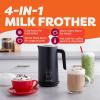 Instant Pot Milk Frother, 4-in-1 Electric Milk Steamer, 10oz/295ml Automatic Hot and Cold Foam Maker and Milk Warmer for Latte, Cappuccinos, Macchiato, From the Makers of Instant 500W, Black(Pack of 1)