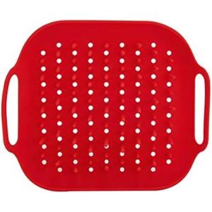 Instant Pot Accessory Official Air Fryer Silicone Tray, One Size, Red – Reusable, Non-Stick, Heat Resistant, Food-Grade Silicone, Dishwasher Safe, Ideal for Crispy Chips, Fries, Wings, Toast, and More