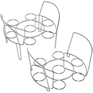 Instant Pot Official Stainless Steel Wire Egg Racks, Set of 2 – Ideal for 6-Quart & 8-Quart Cookers, Ideal for Hard or Soft-Boiled Eggs, Multi-Use Tray for Cooling, Decorating, and Serving(Wire Egg Racks)