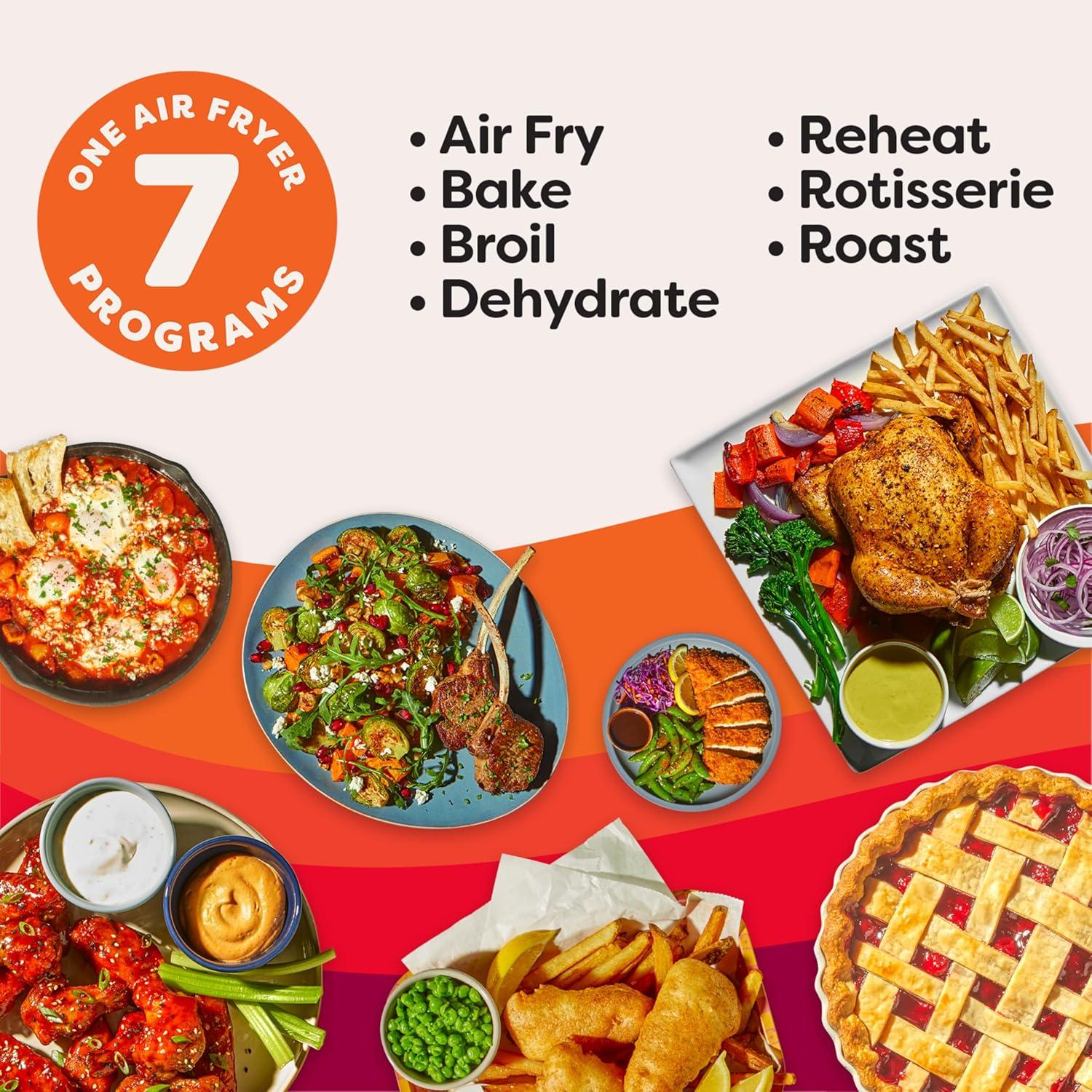imageInstant Pot 4Qt VORTEX 6in1 Mini Air Fryer Custom Program Options Air Fry Broil Roast Dehydrate Bake Reheat Sea Salt 4 QuartsStainless Steel
