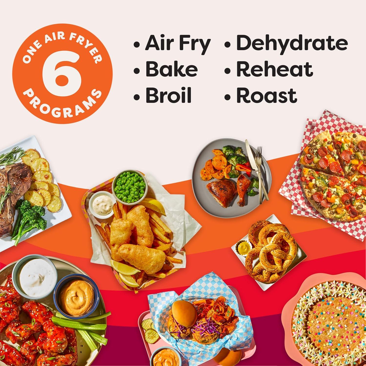 imageInstant Pot 4Qt VORTEX 6in1 Mini Air Fryer Custom Program Options Air Fry Broil Roast Dehydrate Bake Reheat Sea Salt 4 QuartsStainless Steel