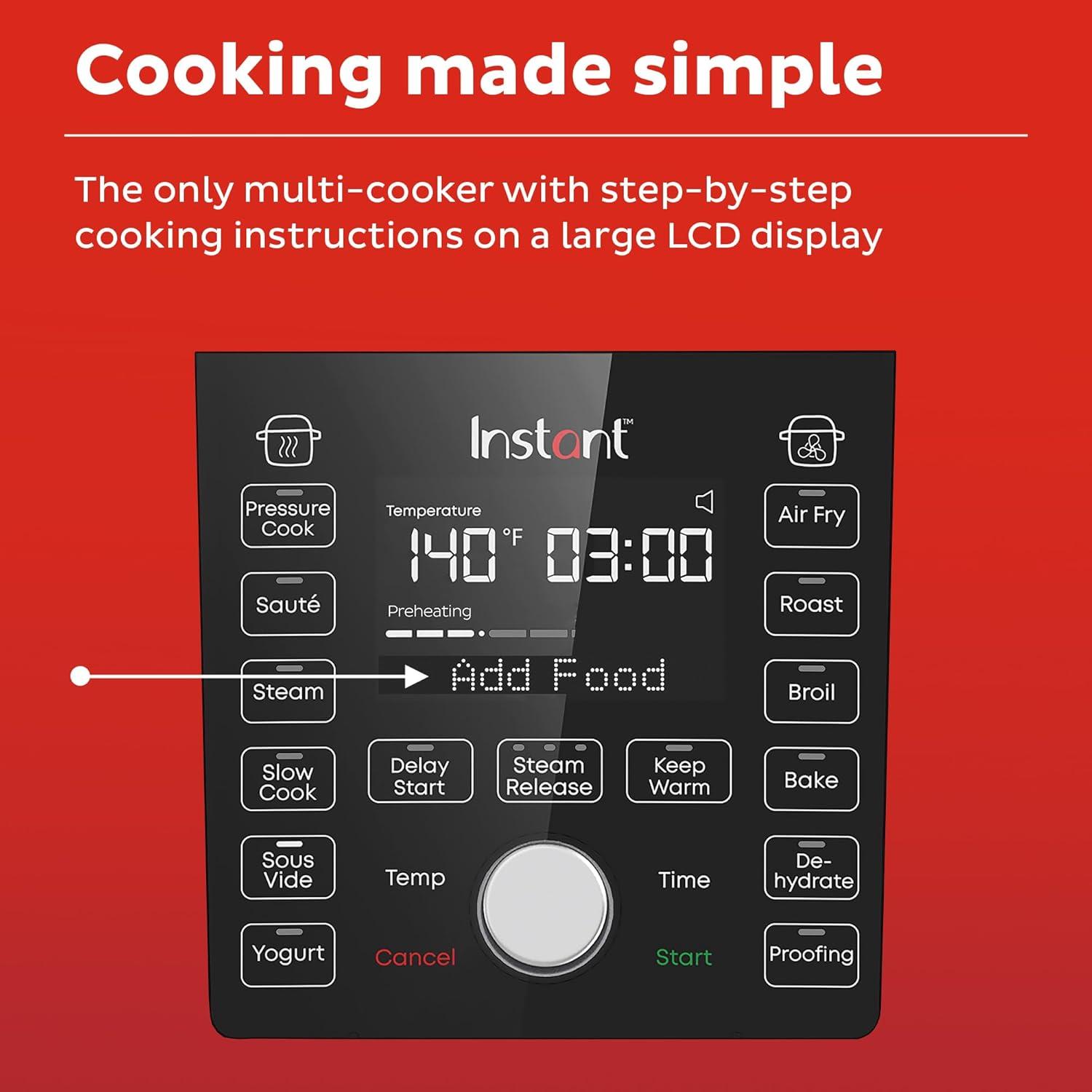 imageInstant Pot 65 Quart Duo Crisp Ultimate Lid with WIFI 13in1 Air Fryer and Pressure Cooker Combo Saut Slow Cook Bake Steam Warm Roast Dehydrate Sous Vide ampamp More Includes App with RecipesNonWifi