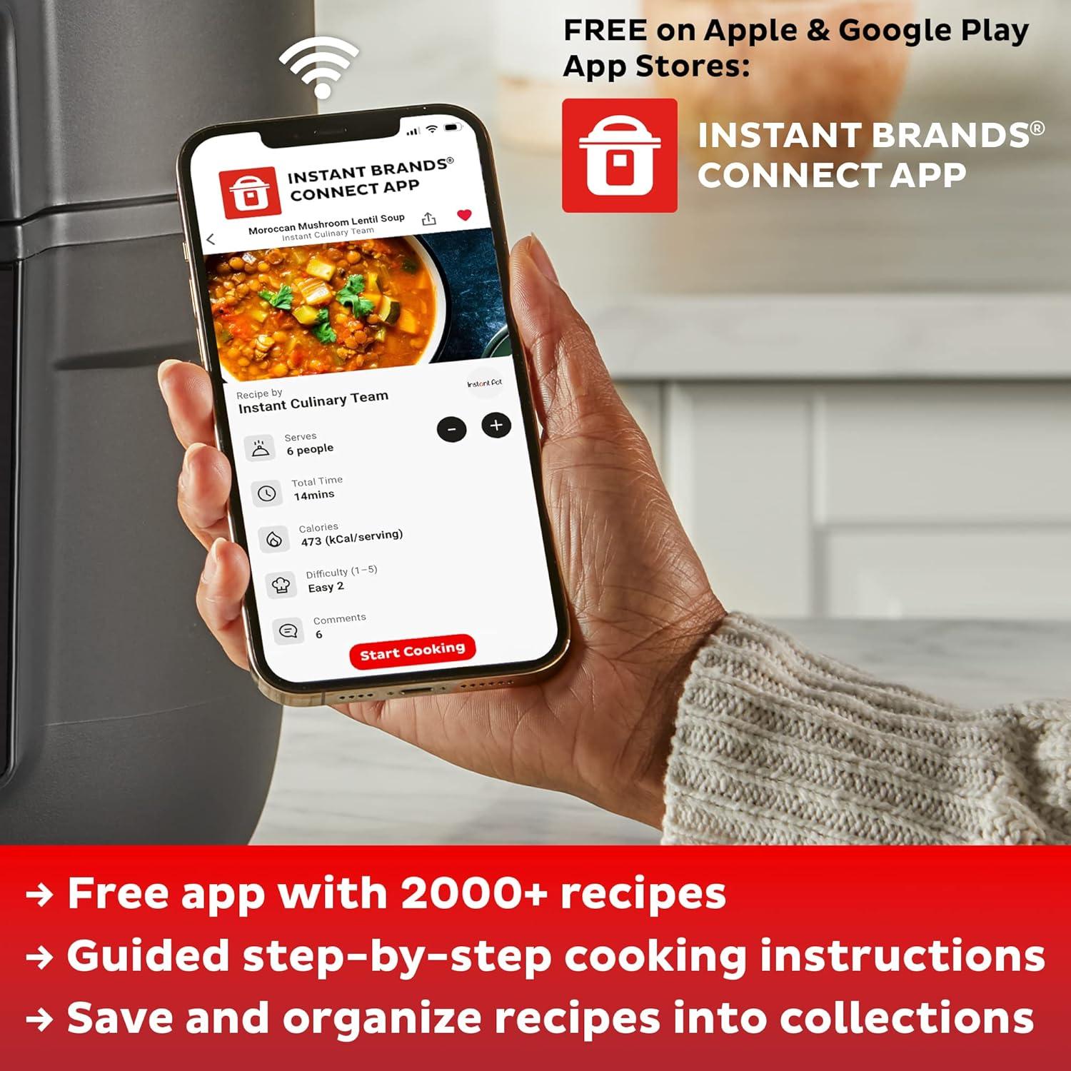 imageInstant Pot Vortex Plus 6QT ClearCook Air Fryer Clear Windows Custom Program Options 6in1 Functions Crisps Broils Roasts Dehydrates Bakes Reheats from the Makers of Instant Pot BlackSlim
