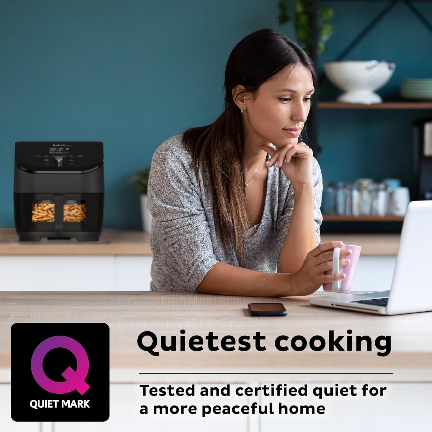 imageInstant Pot Vortex Plus 6QT ClearCook Air Fryer Clear Windows Custom Program Options 6in1 Functions Crisps Broils Roasts Dehydrates Bakes Reheats from the Makers of Instant Pot BlackVortex Plus