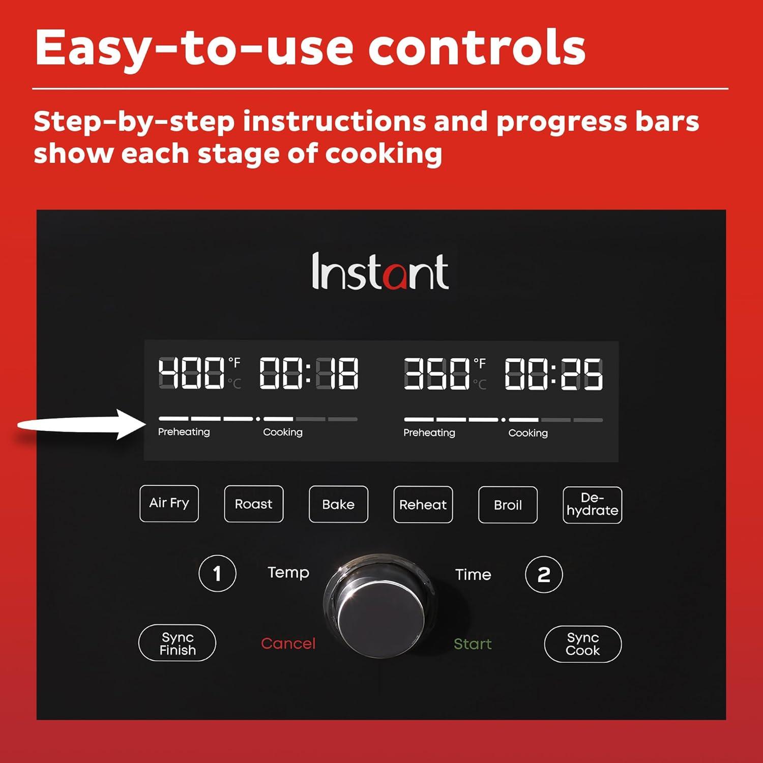 imageInstant Pot Vortex Plus 6QT ClearCook Air Fryer Clear Windows Custom Program Options 6in1 Functions Crisps Broils Roasts Dehydrates Bakes Reheats from the Makers of Instant Pot BlackDual Basket