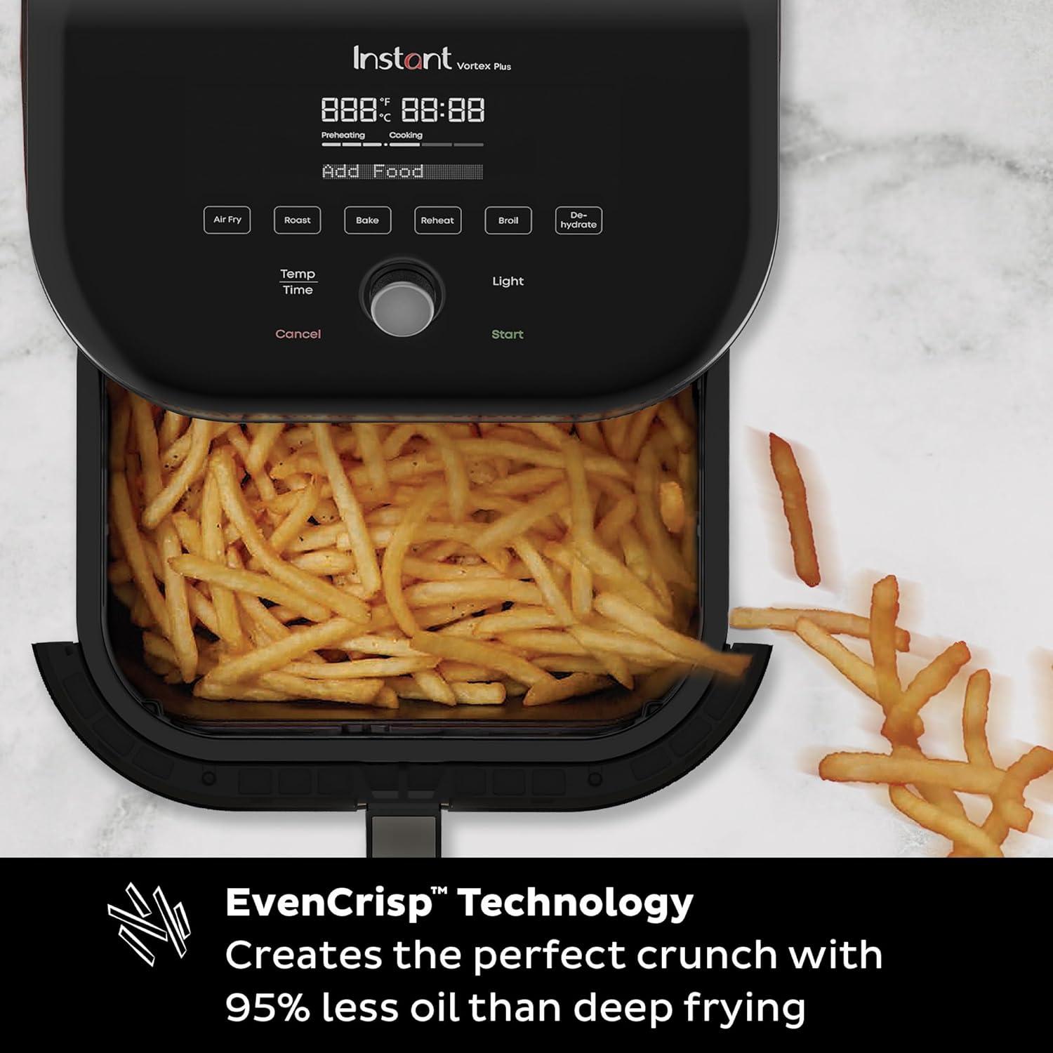 imageInstant Pot Vortex Plus XL 8QT ClearCook Air Fryer Clear Windows Custom Programming 8in1 Functions that Crisps Broils Roasts Dehydrates Bakes Reheats from the Makers of Instant Pot BlackVortex Plus