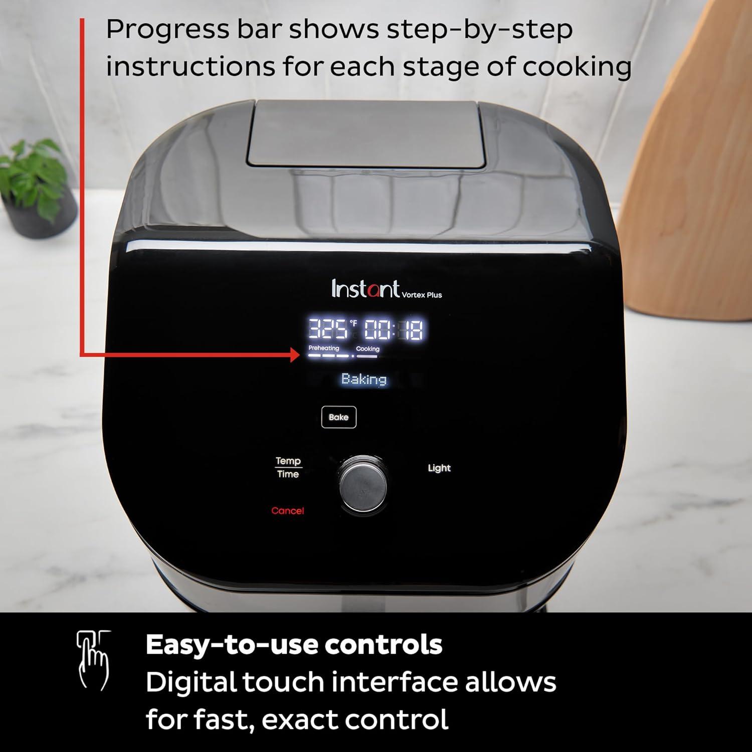 imageInstant Pot Vortex Plus XL 8QT ClearCook Air Fryer Clear Windows Custom Programming 8in1 Functions that Crisps Broils Roasts Dehydrates Bakes Reheats from the Makers of Instant Pot BlackVortex Plus