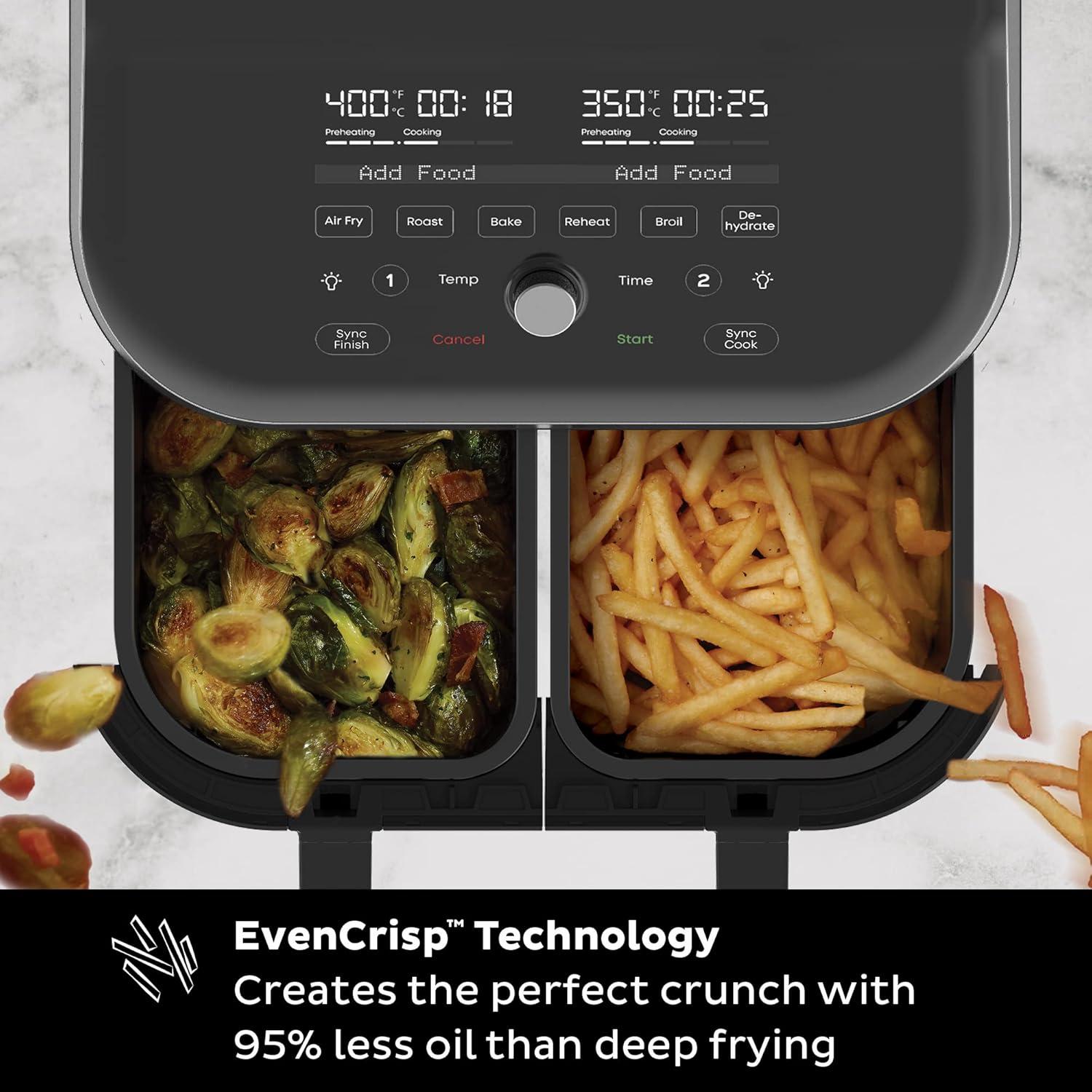 imageInstant Pot Vortex Plus XL 8QT ClearCook Air Fryer Clear Windows Custom Programming 8in1 Functions that Crisps Broils Roasts Dehydrates Bakes Reheats from the Makers of Instant Pot BlackBlack