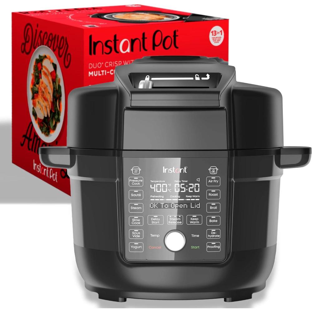 imageInstant Pot 65 Quart Duo Crisp Ultimate Lid with WIFI 13in1 Air Fryer and Pressure Cooker Combo Saut Slow Cook Bake Steam Warm Roast Dehydrate Sous Vide ampamp More Includes App with RecipesNonWifi
