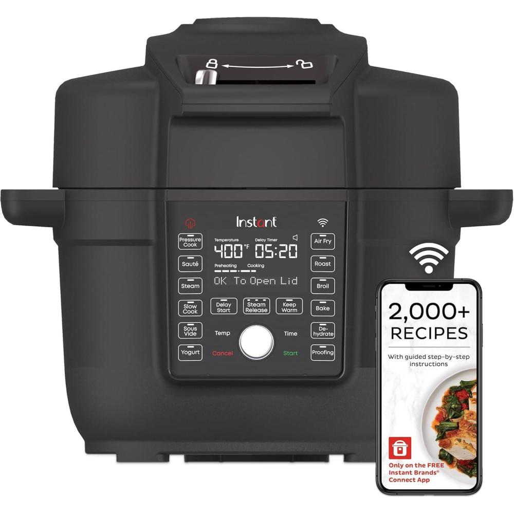 imageInstant Pot 65 Quart Duo Crisp Ultimate Lid with WIFI 13in1 Air Fryer and Pressure Cooker Combo Saut Slow Cook Bake Steam Warm Roast Dehydrate Sous Vide ampamp More Includes App with RecipesWifi