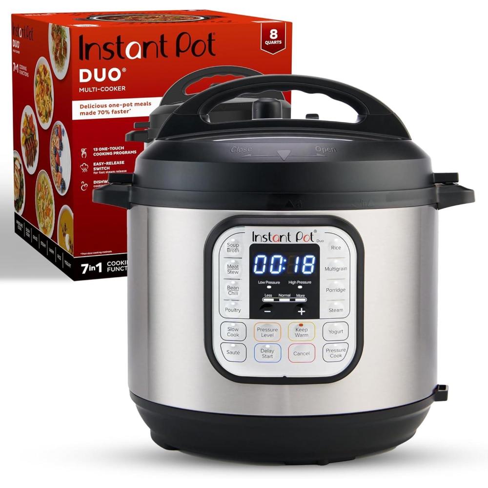 imageInstant Pot Duo 7in1 Mini Electric Pressure Cooker Slow Rice Cooker Steamer Saut Yogurt Maker Warmer ampamp Sterilizer Includes Free App with over 1900 Recipes Stainless Steel 3 Quart8 Quarts