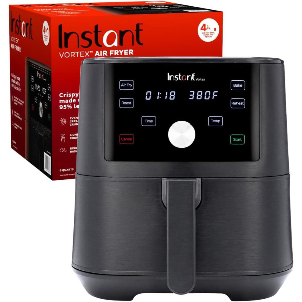 imageInstant Pot Vortex Plus 6QT ClearCook Air Fryer Clear Windows Custom Program Options 6in1 Functions Crisps Broils Roasts Dehydrates Bakes Reheats from the Makers of Instant Pot BlackVortex