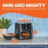 Instant Pot 4Qt VORTEX 6-in-1 Mini Air Fryer, Custom Program Options, Air Fry, Broil, Roast, Dehydrate, Bake, Reheat, Sea Salt, 4 Quarts(Black)