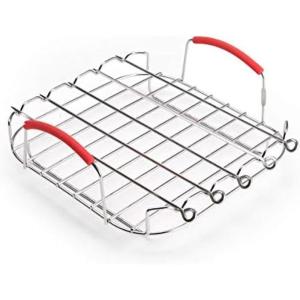 Instant Vortex Official Grill and Lifting Rack with Skewers, 6-Piece Set, Stainless Steel, Ideal for Cooking, Roasting, Baking, and Cooling, Compatible with 6-Quart & 10-Quart Vortex Air Fryers