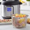 Instant Pot Official Large Mesh Steamer Basket, Stainless Steel, Round – Versatile Steamer & Strainer for Vegetables, Fish, and More – Durable, Rust-Resistant, Easy-Lift Handle, Dishwasher Safe