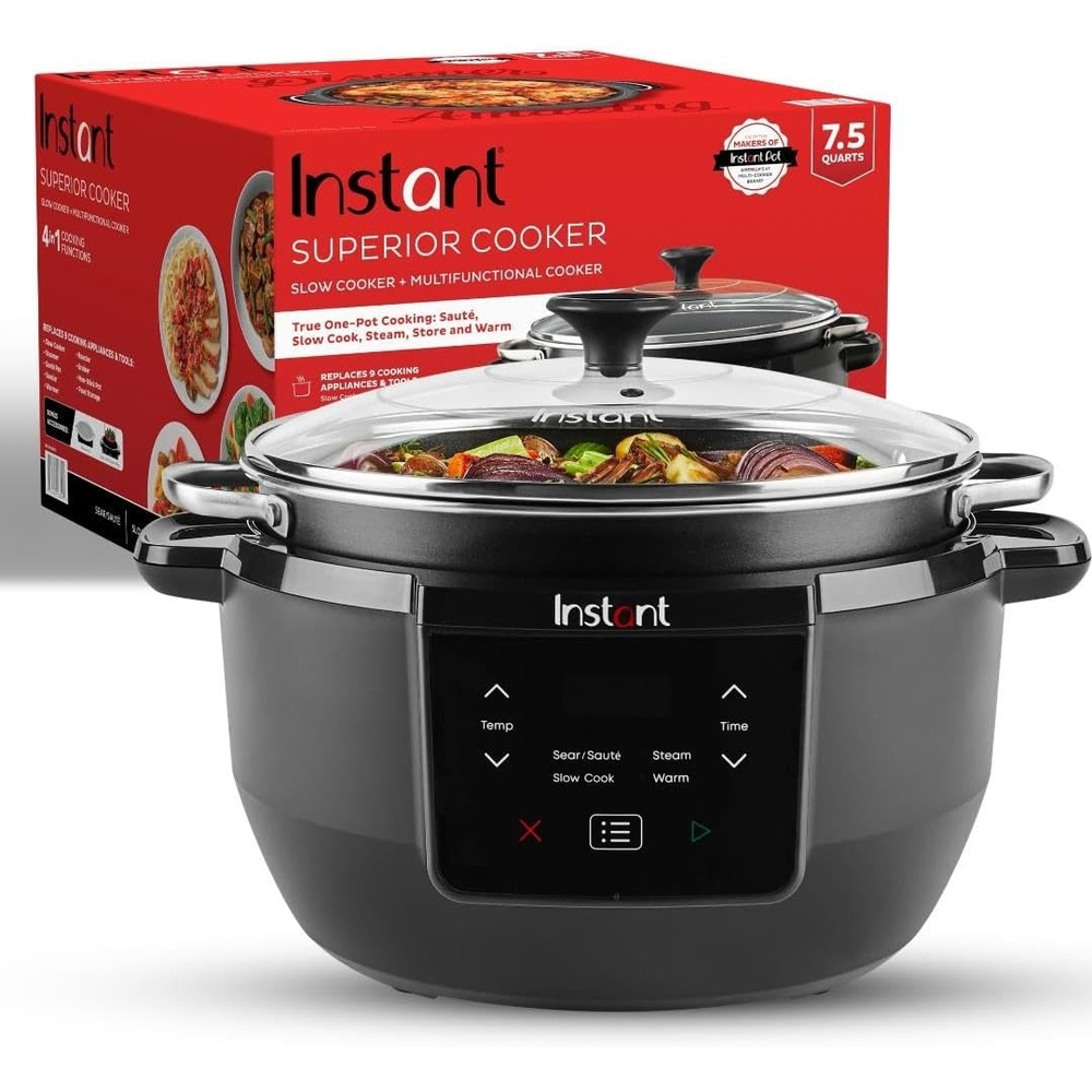 image:imageInstant Pot Superior Cooker 75QT Slow Cooker and Multicooker 4in1 Functions SearsSaut Slow CooksRoast Steams and Warms From The Makers of Instant Pot